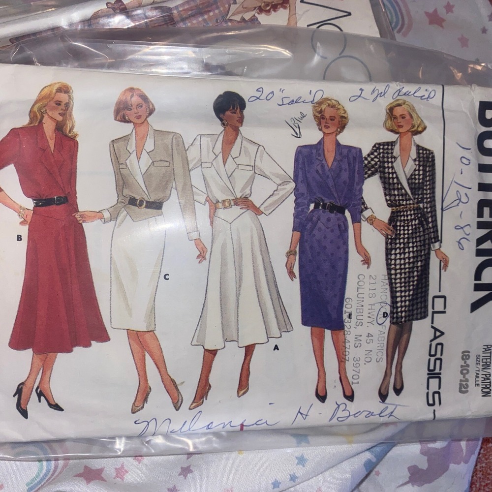 Vintage Butterick Dress Sewing Pattern 4193 Size 8 10 12 Cut Complete 1980s